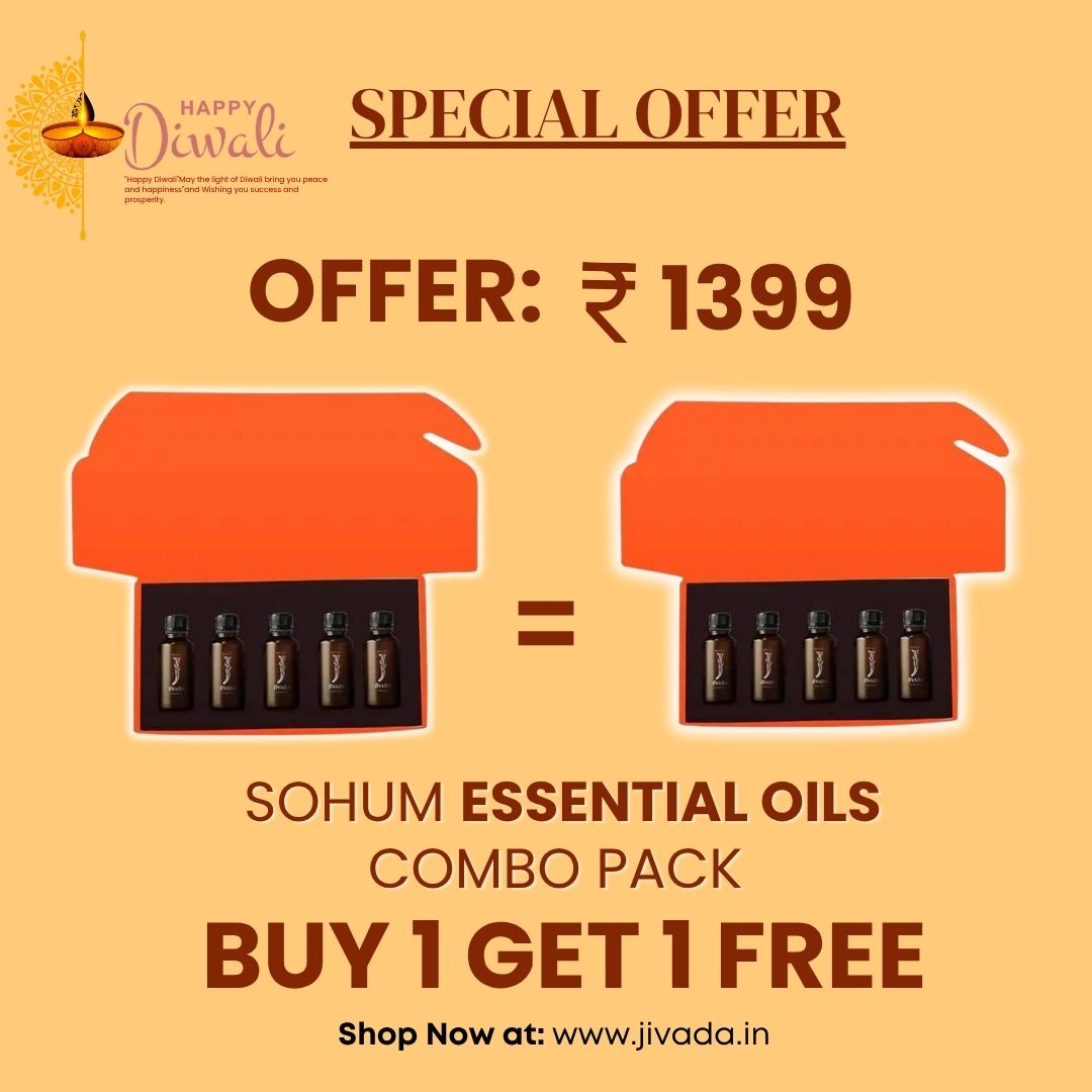 SOHUM Essential Oils Combo Pack buy 1 get 1 free - Set of 5 Premium Oils  | Diwali Mega Sale