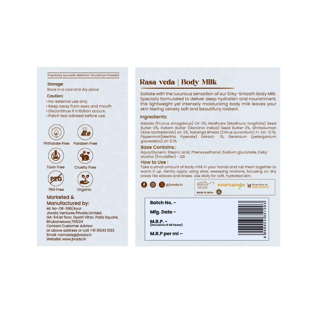 Jivada Hydrating Body Milk