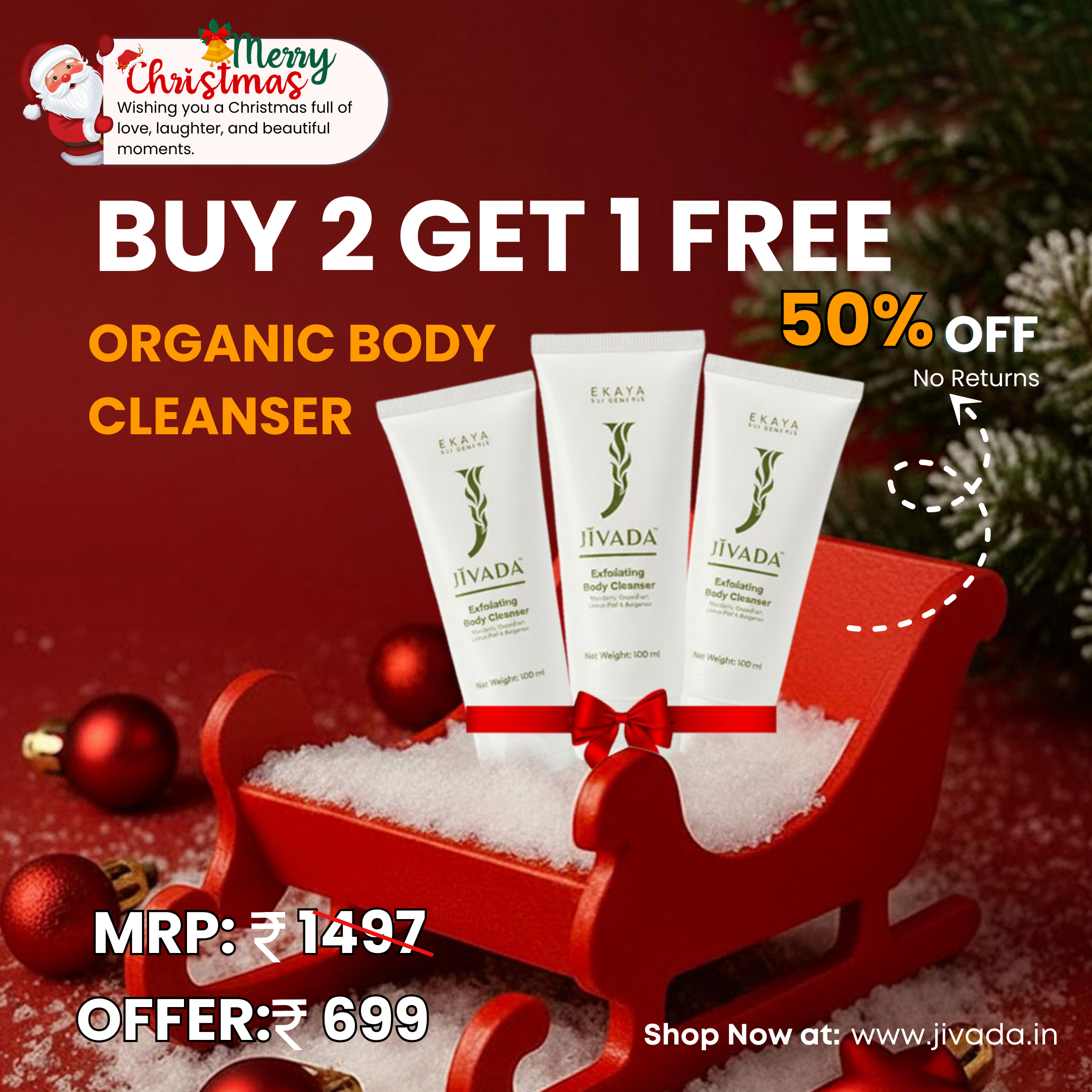 Jivada Exfoliating Body Cleanser – End of Season Skin Care Combo (50% OFF)