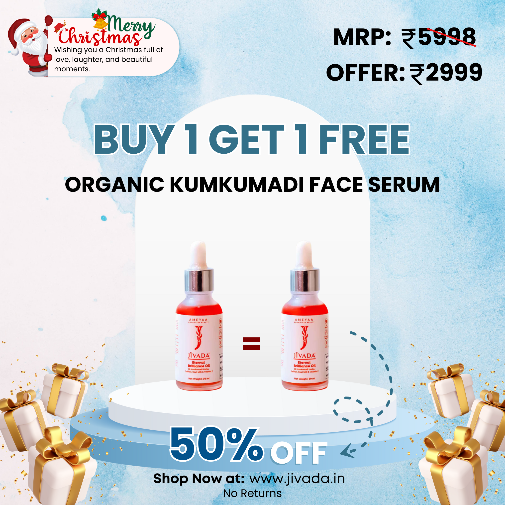 Jivada Kumkumadi Oil (100 ml) – End of Season Skin Care Combo (50% OFF)