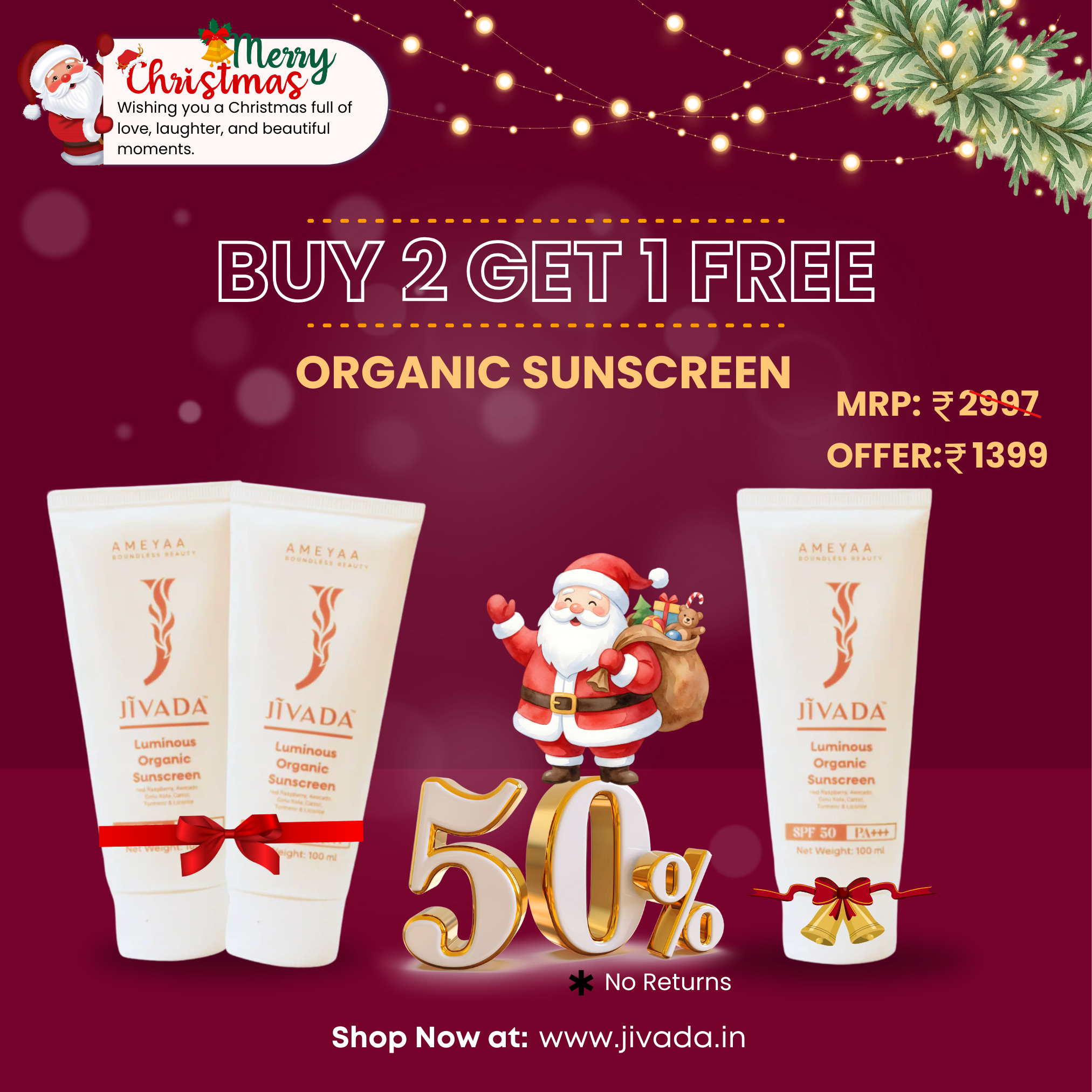 Jivada Luminous Organic Sunscreen – End of Season Skin Care Combo (50% OFF)