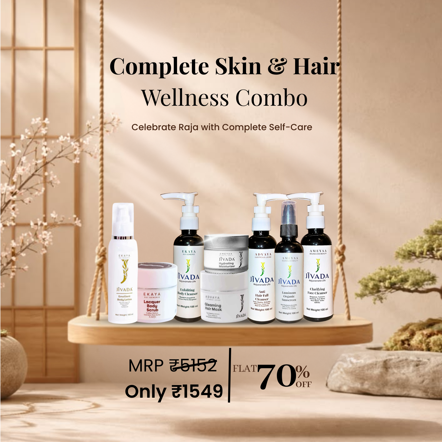 JIVADA Complete Skin & Hair Wellness Combo