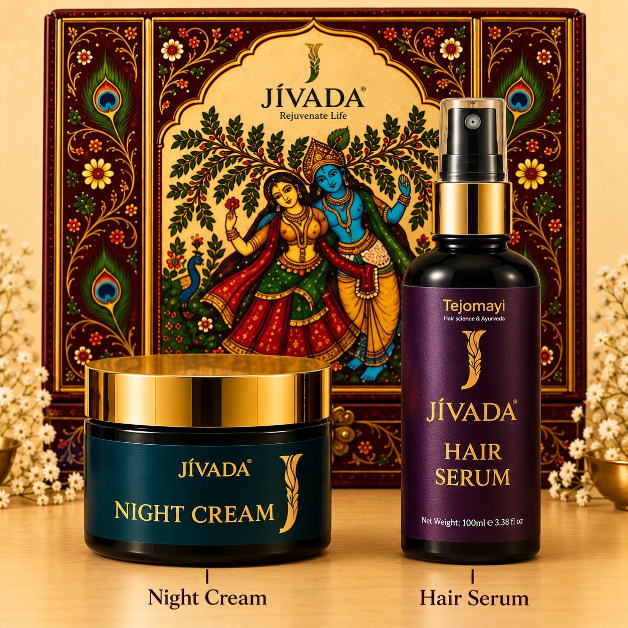 The Ultimate Night Repair & Hair Care Set – Rejuvenating Night Cream & Herbal Hair Growth Serum